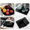 Silicone Dish Drying Mat Black Grey Drain Lip Drain Pad Built-in Drain Heat Resisting Kitchen Counter Pad Kitchen Countertop