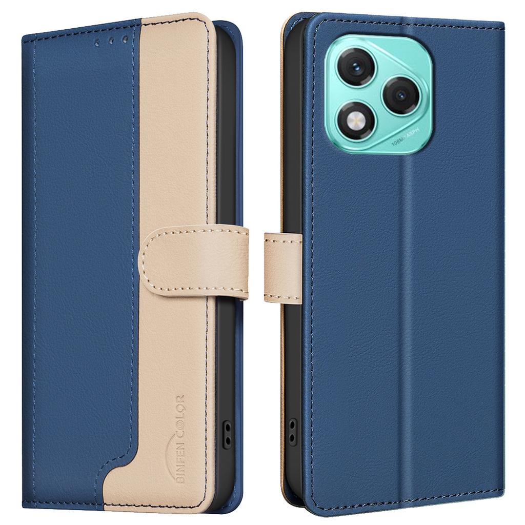 BINFEN COLOR BF33 For Honor 400 Lite 5G Leather Case Splicing Color RFID Blocking Wallet Stand Phone Cover