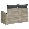 Garden Sofa with Cushions Light Grey 124 x 62 x 69 cm Poly Rattan