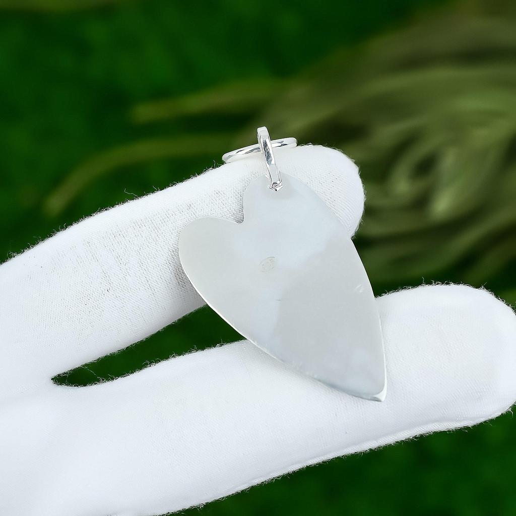 Pentagon Natural Aquamarine Rough 925 Silver Throat Chakra Bezel Pendant Jewelry