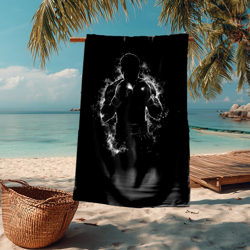 Ultra Soft Beach Towel with boxing Theme,Ideal for Pool,Camping, Diving,Perfect Travel Essential, Vibrant Beach Towel.