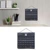 Wall Hanging Pocket Calendar Non Woven Monthly Calendar Storage Bag for Bedroom Living Room Office 44x42cm Gray