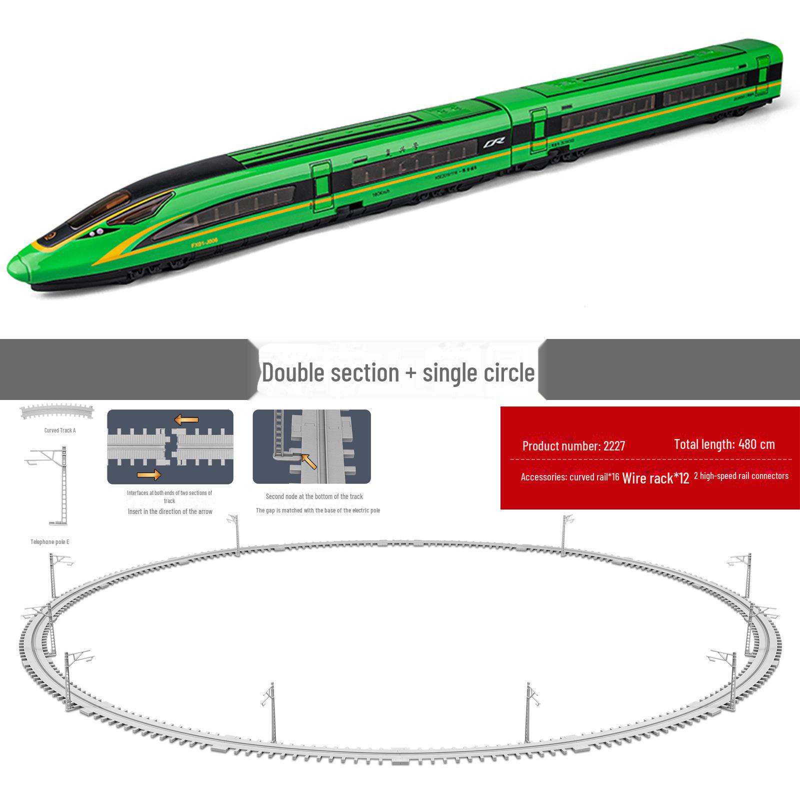 

Модель поїзда зі сплаву високошвидкісної залізниці Fuxing - іграшка-симулятор для збирання для хлопчиків