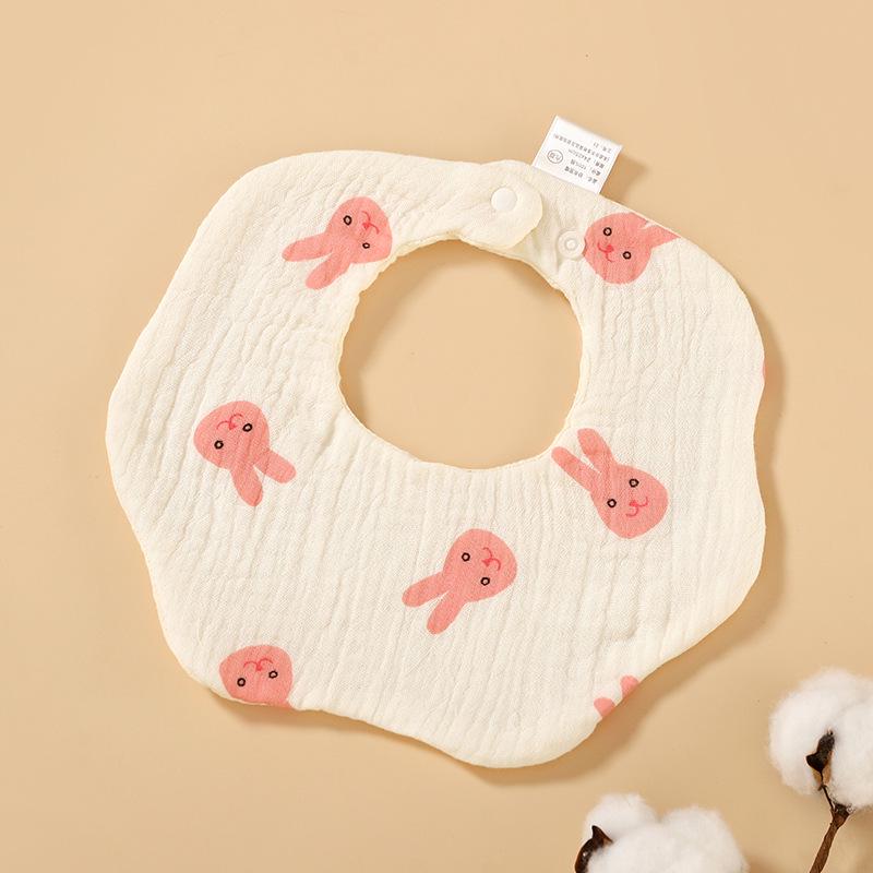 6-Layer Cotton Gauze Petal Baby Bib - 360° Newborn Anti-Spit-Up Towel for Summer