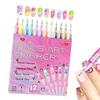 Piszaki do zdobienia paznokci 12 kolorów Szybkoschnące Wodoodporne Markery do paznokci do malowania paznokci żelowych Liner i Domowe Salonowe Narzędzia do zdobienia paznokci