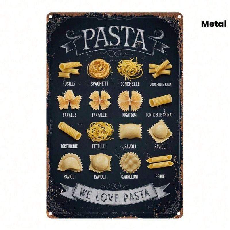 

Metal Wall Art Poster 8x12 Inch Pasta Spaghetti Kitchen Decor