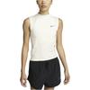 Nike Solid Color Sleeveless High Neck Sports Vest Women tops Ivory FB7631-110