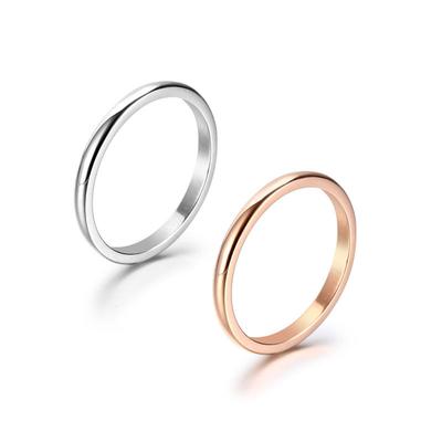 New Titanium Steel Ring Fashion Simple Scenery 18k Rose Gold Ring