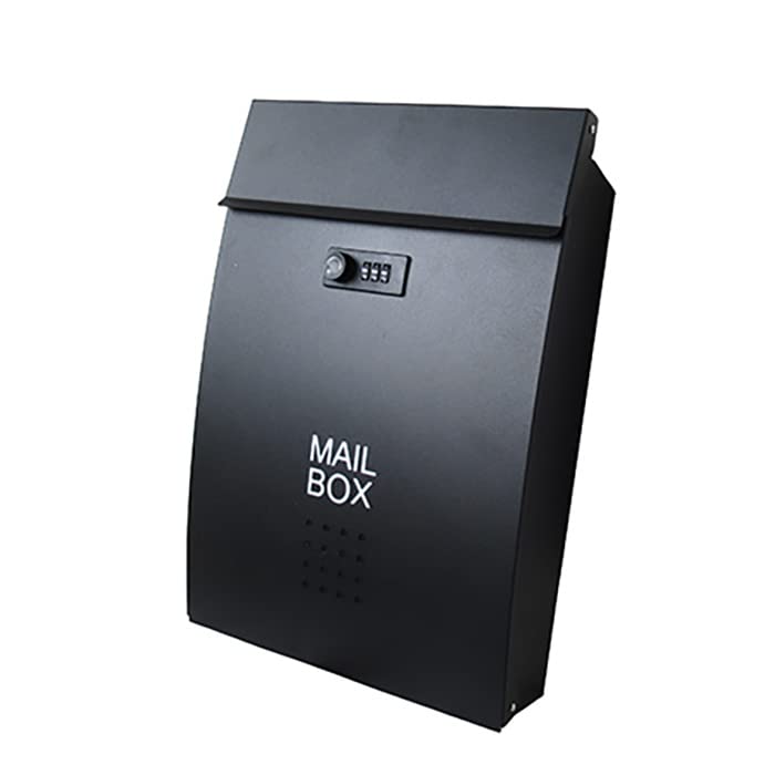 

Hi-Logic Post Mailbox, Dial Lock, 3-Digit Alignment, Adjustable Settings, Fits A4 Paper, Size: W260 x H385 x D80mm, Mail Slot: W250 x H40mm, Steel, Bl