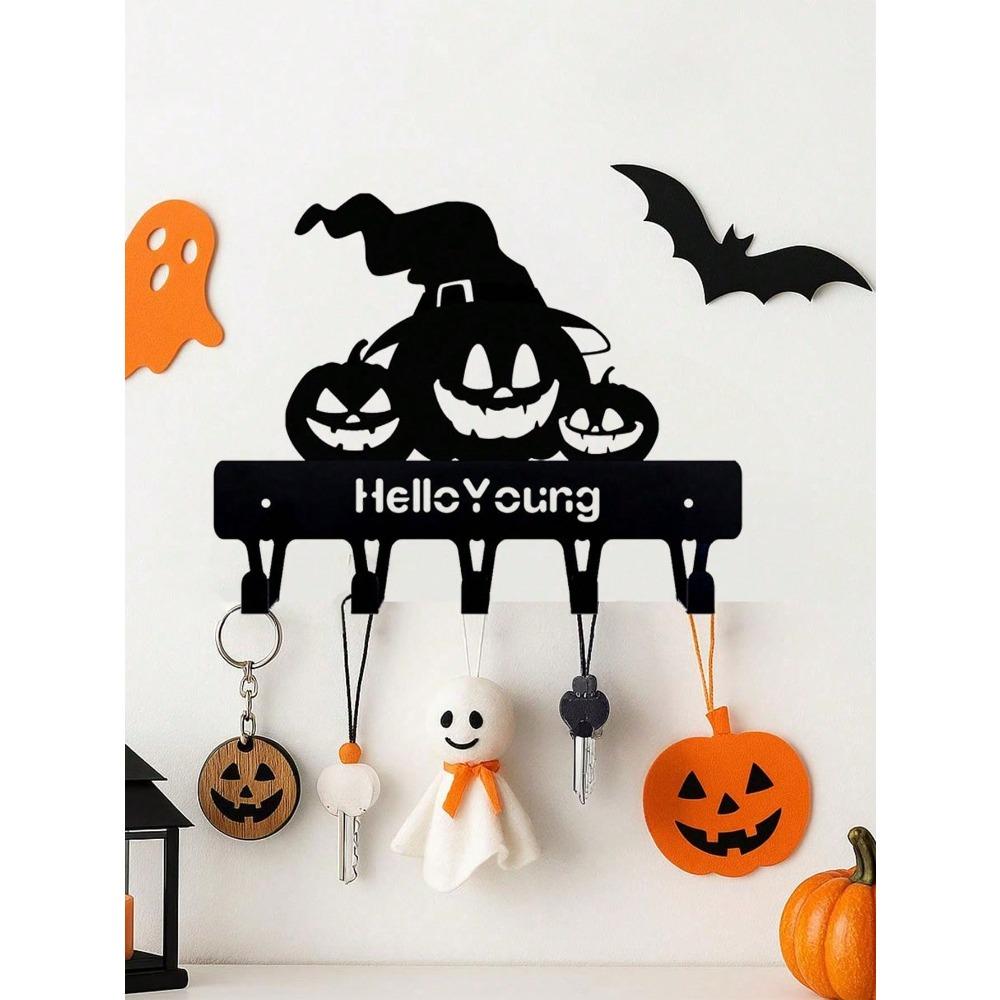 Wrought Iron Wall Hook Halloween Pumpkin Home Decor Towel Holder