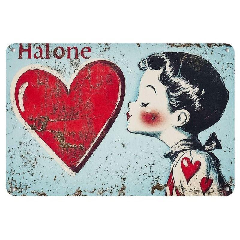 Peinture décorative métallique rétro pour la Saint-Valentin pour chambre à coucher de couples, salon, café, bar, restaurant