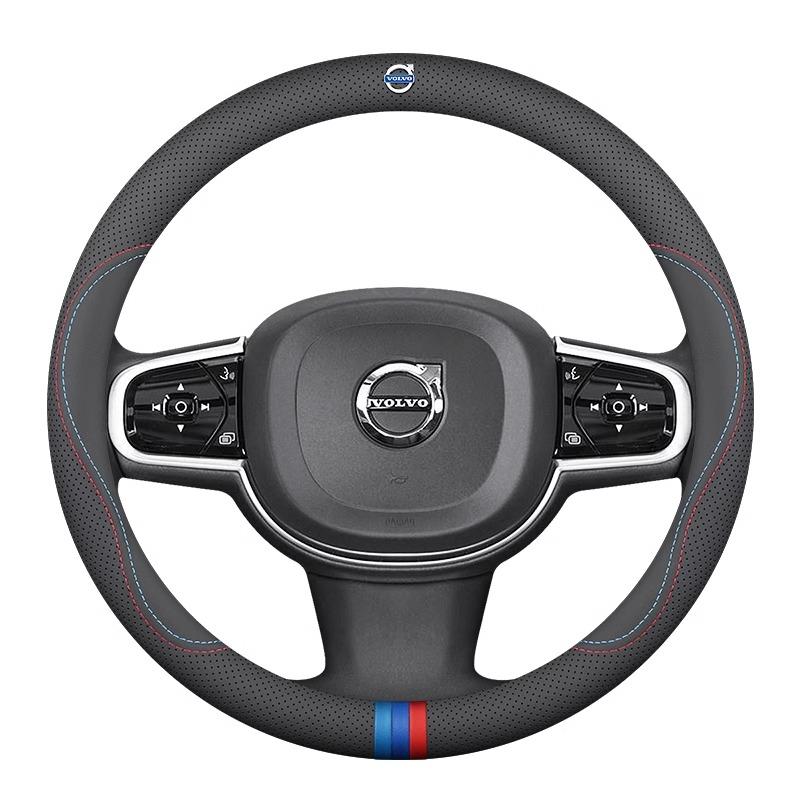 Volvo XC40 XC60 XC70 XC90 V40 V50 V60 V70 V90 C30 C70 S40 S60 S80 S90 Leather Breathable Car Steering Wheel Cover Accessories