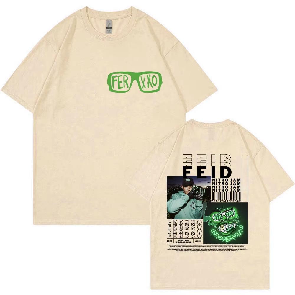 Rapper Feid Ferxxo Music Album T Shirts Unisex Women Hip Hop Fashion Retro Harajuku Tshirt Oversized Cotton Gothic Tees Streetwear