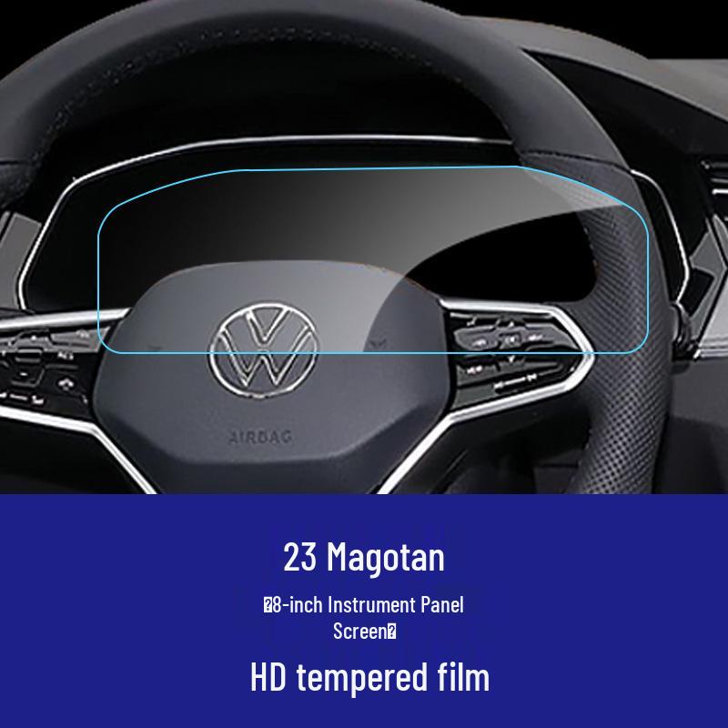 Tempered Glass Screen Protector for Volkswagen B9/B8 Magotan Central Control & Instrument LCD Display.