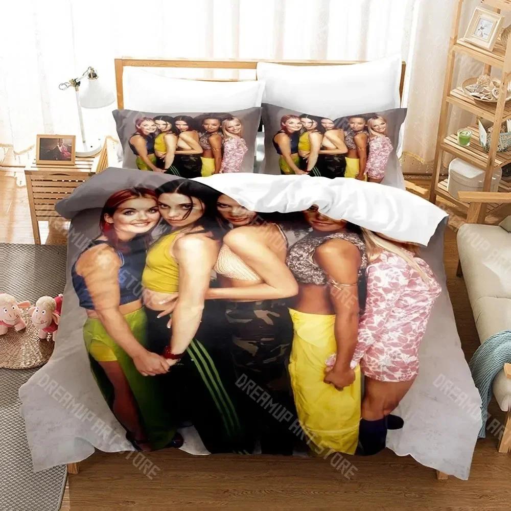 3D Print S-spices 90S Bedding Set Cartoon Anime three-piece set Adult Kid Bedroom Duvetcover Sets 3D Kawaii Hip Hop Girls