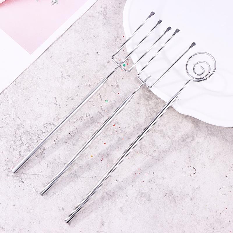 Stainless Steel Candy Dipping Fork Irregular Shaped Cheese Fondue Culinary Decorating Fork Long Handle Chocolate Dipping Tool