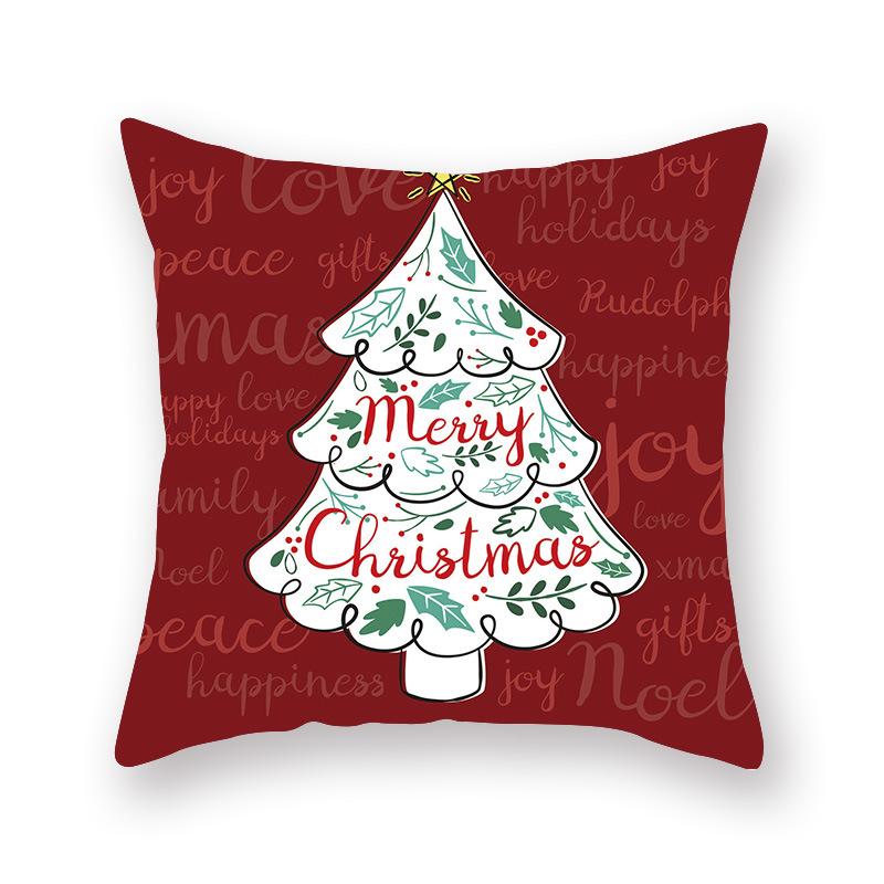 Cartoon Print Christmas Pillow Holiday Decoration Sofa Pillow Case Christmas Cushion