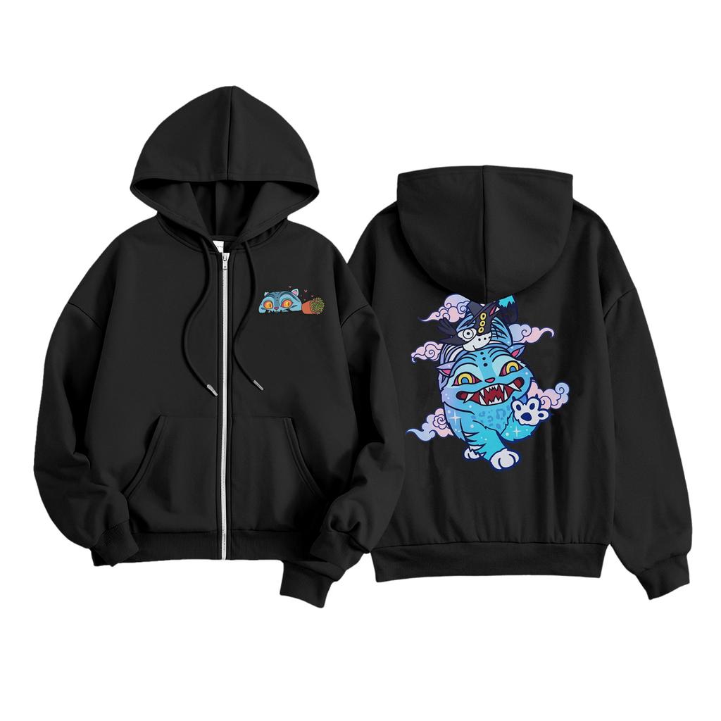 Kids Fashion Women's Lightweight Long Sleeve Zipper Hoodie Printed Hoodie With Pockets