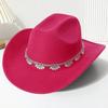 European and American colored diamond western cowboy top hat men and women party casual shopping felt hat stage jazz hat