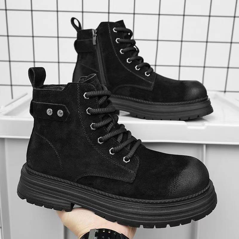 Motorrad Schuhe Männer Mode High Top Schuhe Chunky Ankle Stiefel Für Männer Casual Outdoor Turnschuhe Männer Punk Britischen Stil Männer der Stiefel