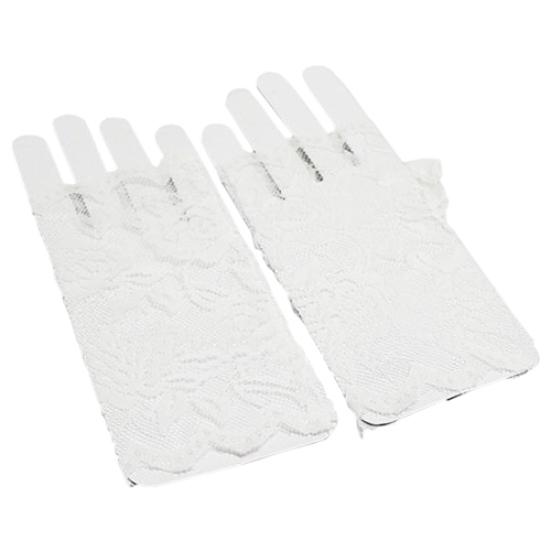 Dámské Gothnic Party Sexy elegantní krajkové rukavice bez prstů černé bílé palčáky