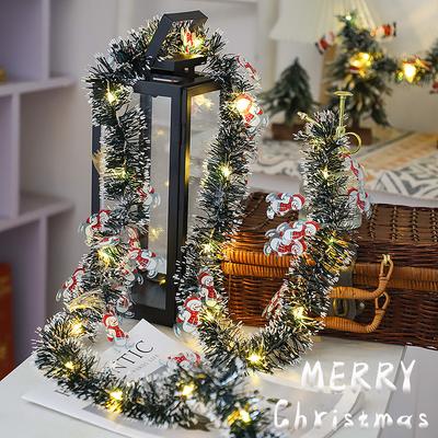 1pc Premium Christmas Garland with 5 m 50 Bulbs Festive Lights String- Party Supplies & Scene Setup, Best for Christmas,