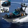 Serie militare Special Police Black Shark Patrol Boat Giocattoli per bambini Blocchi da costruzione