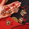 Creative The God of Wealth Keychain Lucky Chinese Style Keyring The God of Fortune Pendant  Unisex