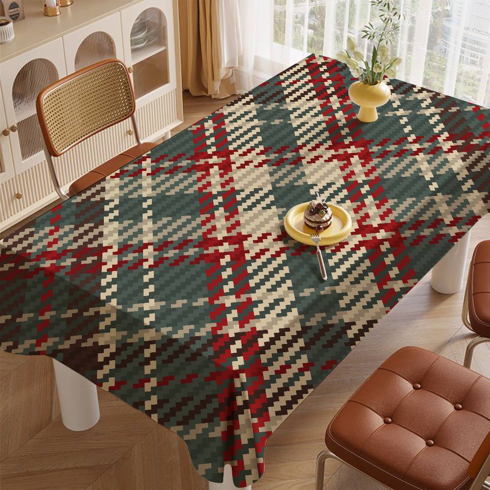 Tartan Print Tablecloth - Cute Design For Home Kitchens, Dining Rooms & Patios