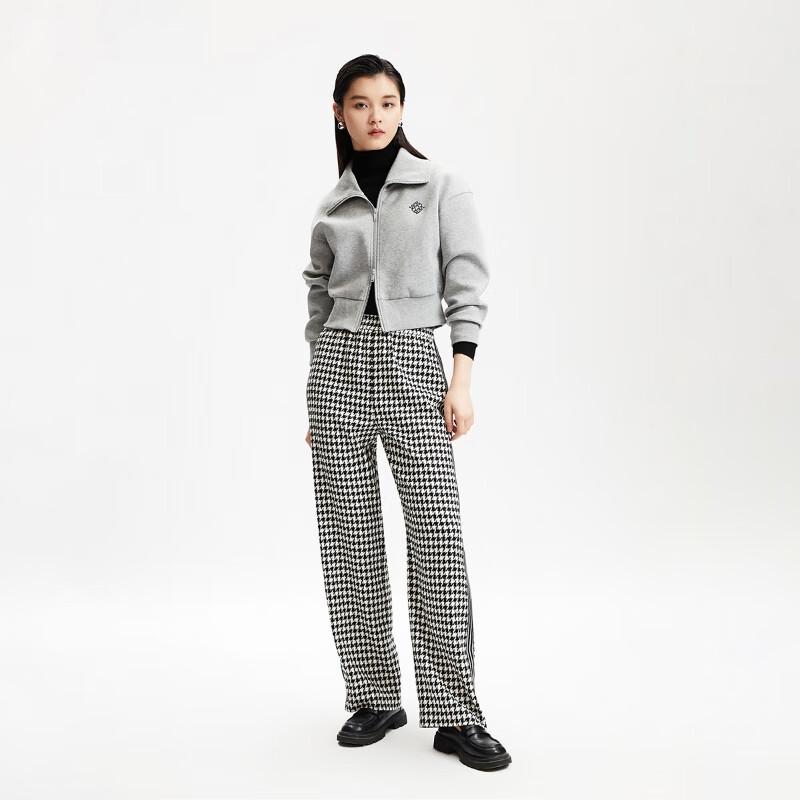VEROMODA Women's High-Waist Houndstooth Knit Straight Leg Pants