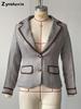 Women's Western Casual Patchwork Jacket Coat with Pockets with Fall Winter