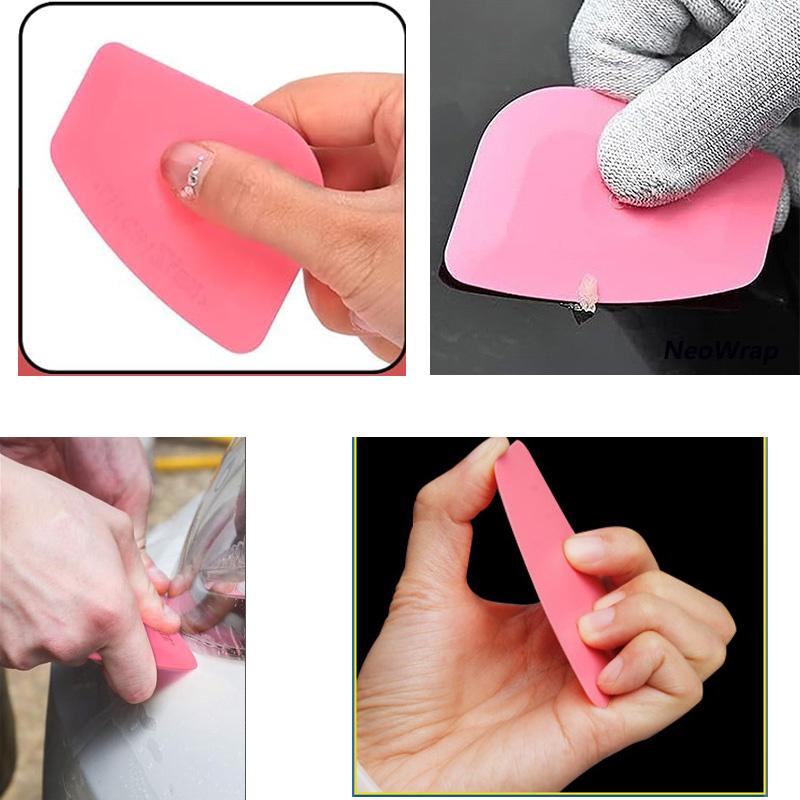 Różowa Karta z Folii do Wyciskania Twarda Karta do Wyciskania Narzędzie do Przyciemniania Szyb Samochodowych Oklejania Folią Skrobak do Mikro Narożników Akcesoria do Stylizacji Samochodów