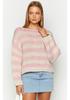 Women's Autumn Color Block One-Shoulder Knit Sweater - Casual and Versatile