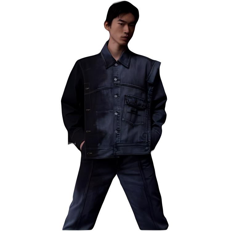 Levis X Pioneer Series Casual Comfortable Denim Jacket Unisex Jacket Black Gray A1050-0000