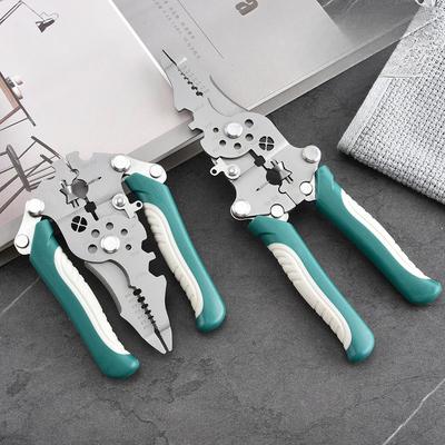 1Pc 1 Universal Folding Wire Stripping Pliers Multifunctional Stripping Wire Winding Crimping Wire Cutting Electrical Pliers