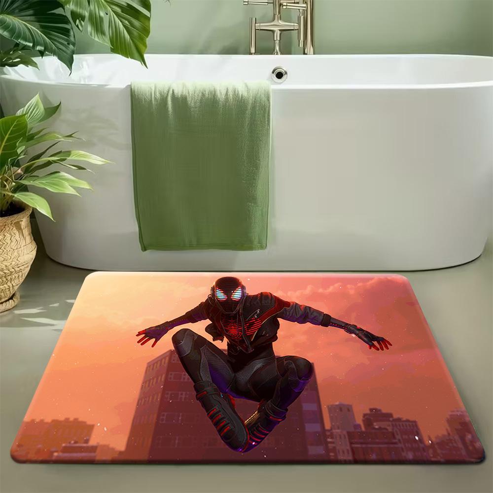 Marvel 1pc Cartoon Print Doormat, Spider-Man Classic Red and Blue Suit Pointing Forward Dynamic Pose Pattern, Easy to Clean, S