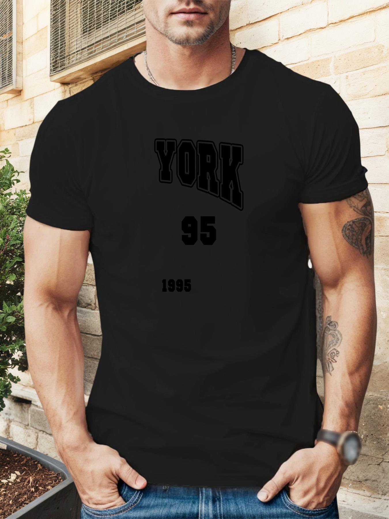 YORK95 Graphic Casual T-shirt - Summer Comfort Round Neck Tee S