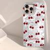 Summer Cherry Fruit Women Water Texture Phone Case for Iphone 16 15 14 7 8 Plus 13 11 12 Pro Max X XS XR SE 2022 2020 16e Cover