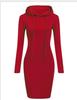 2026 Autumn/Winter European American Women's Solid Color Hooded Long Sleeve Dress