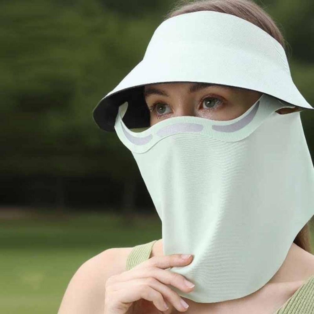 UV Protection Outdoor Sun Cap Magnetic Ice Silk Face Cover Large Brim Sun Hat Beach Activities