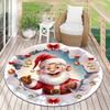 Cute Christmas Day Gift Bell Santa Claus Snowman Christmas Tree round rug Home Soft Decorative Anti slip Chair Mat Carpet Outdoor Floor Mat Carpet 91