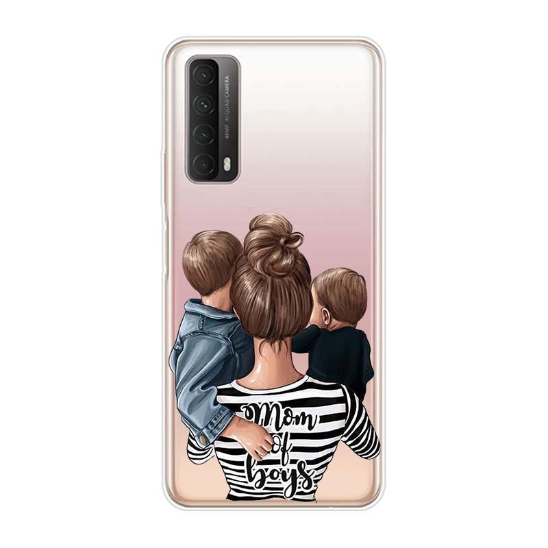 Family Mom Baby Dad For Huawei Y9S Y6S Y8S Y9A Y7A Y8P Y7P Y5P Y6P Y7 Y6 Y5 Pro Prime 2020 2019 Soft Phone Case
