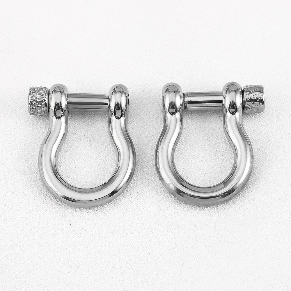 2Pcs Stainless Steel U Shape Screw Carabiner Jewelry Clasp Gold Colour Metal Horseshoe Toggle Spiral Clasp Hook Shackle Supplies