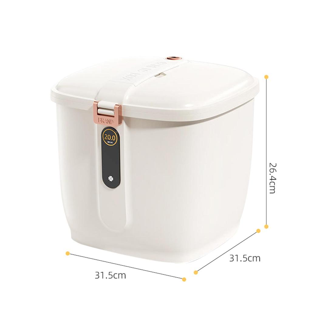 Rice Bucket Leakproof Lid Airtight Food Storage Container Grain Rice Storage Pantry Store for Cereal Nuts Dry Food Flour