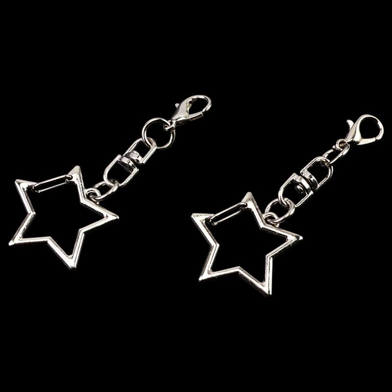 30Pcs Unique Alloy Star Keyring Pendant Star Shaped Clasp For Diy Projects