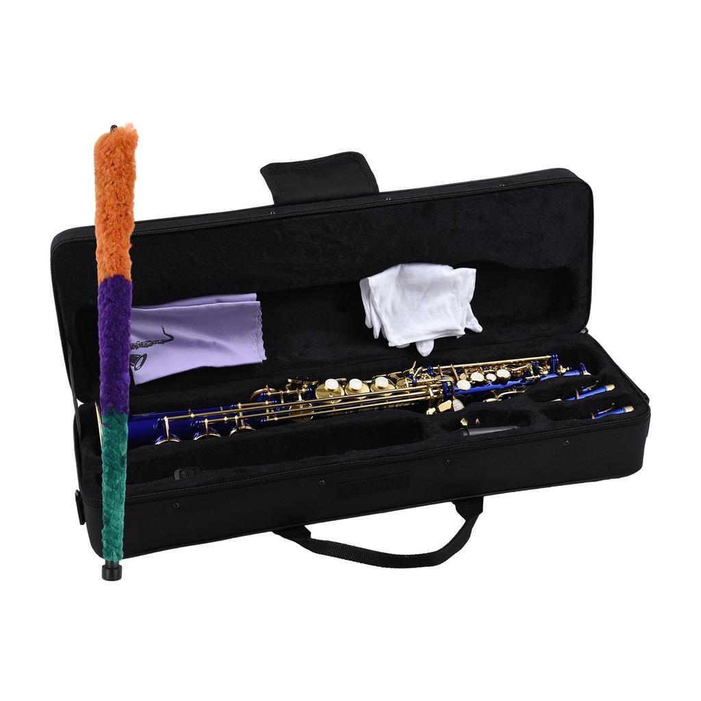 Btuty Brass Straight Soprano Sax Saxophone Bb B Flat Woodwind Instrument for Student Beginner