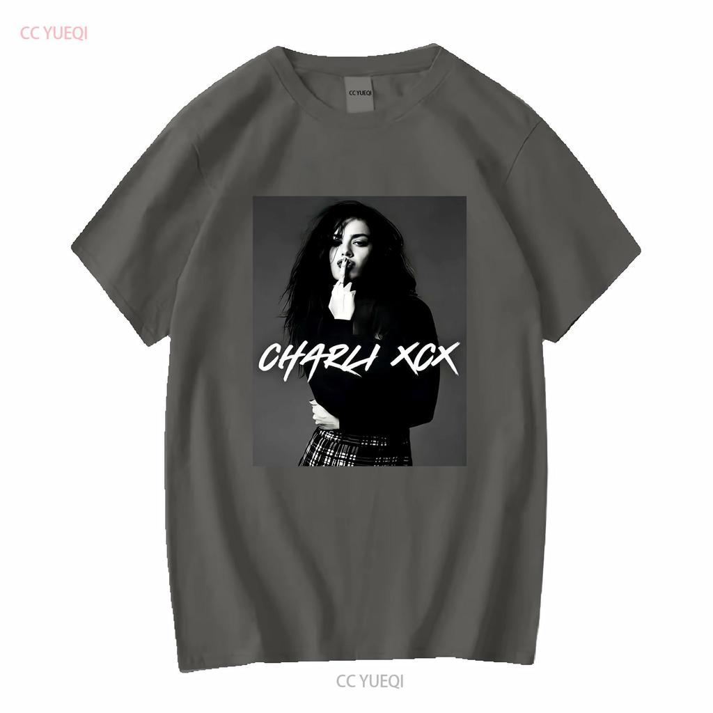 Charli XCX Aesthetic Vintage T Shirt Style Bootleg 90s Charlie Minimal Black Music RnB For Fans long or short sleeves vintage