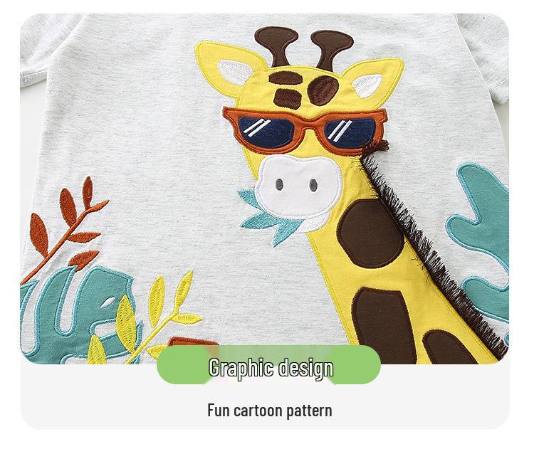 2026 Summer Kids' Animal Print Shorts & T-Shirt Set - European & American Style
