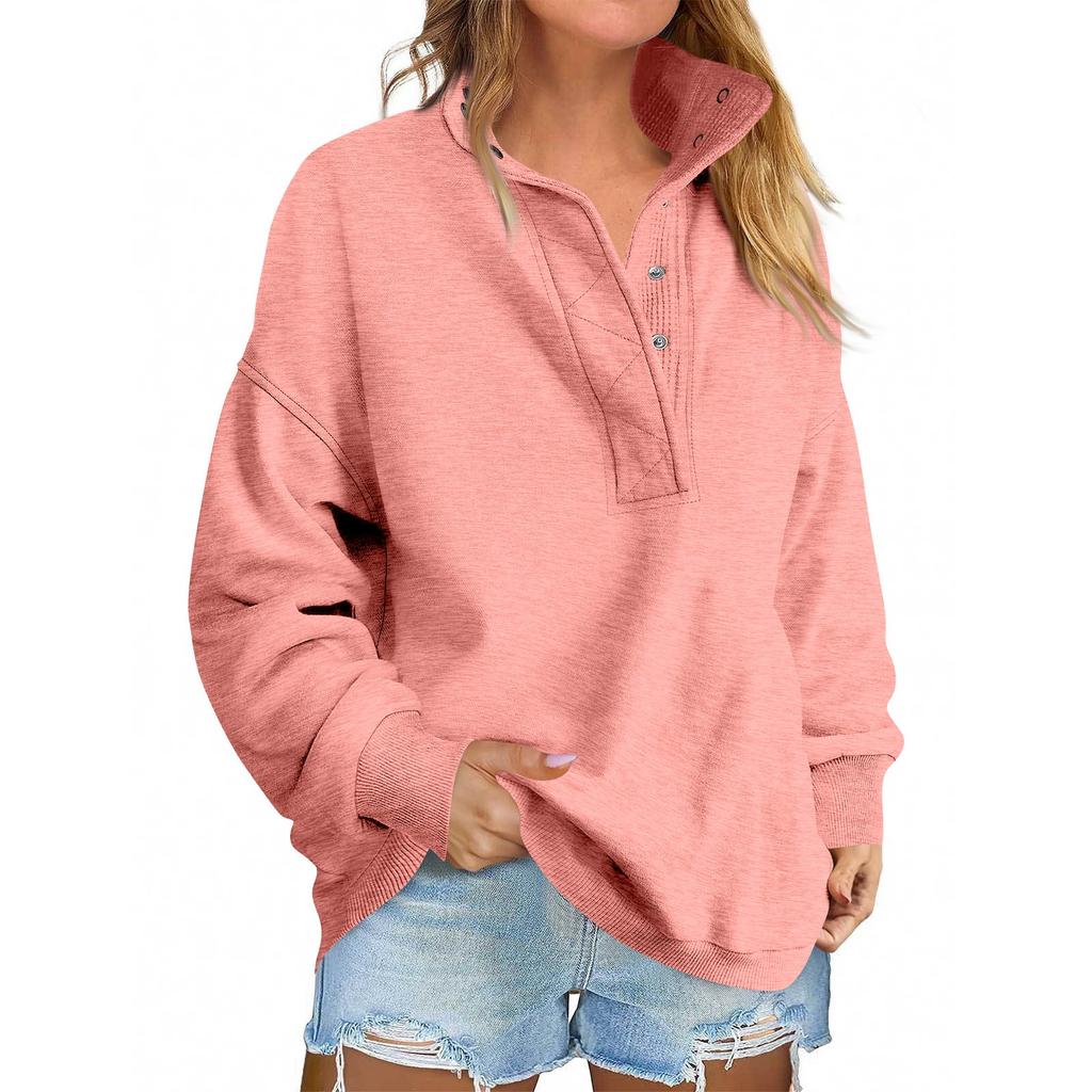Women's Fashionable Long-sleeved Pullover And Solid-color Sweatshirt