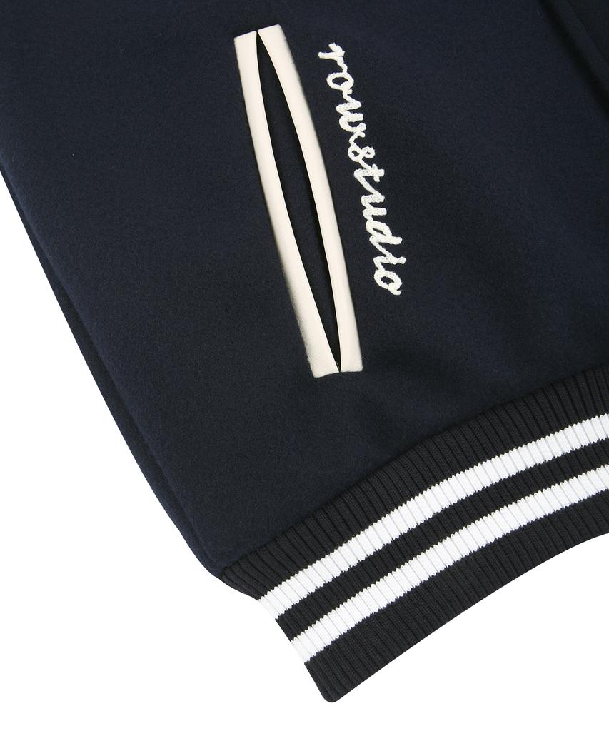Raw Lab R Old School Heavy Varsity Jacket (Navy)